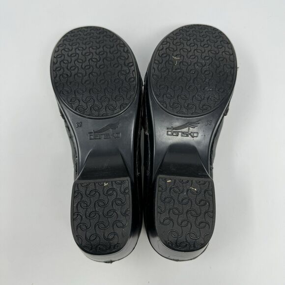 DANSKO Prima Professional Leather Clog Heel Size US 7.5 EU 38 Black Brown Block - Picture 6 of 6